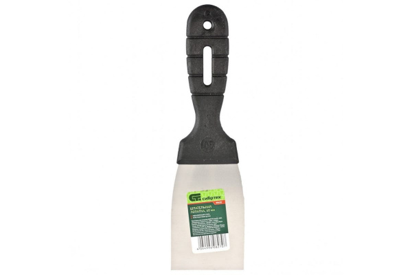 Шпательная лопатка из нержавеющей стали, 60 мм, пластмассовая ручка СИБРТЕХ 85432