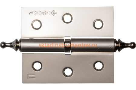 Дверная разъемная петля Зубр Эксперт 1 подшипник цвет матовая никель PN левая с крепежом 75x63x2.5 мм 2 шт. 37605-075-4L