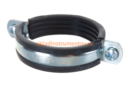 Трубный хомут с гайкой ЗУБР 2 1/2", 6шт, оцинкованный 37850-75-80