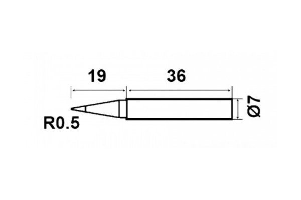 Жало конус 0.5 мм для паяльников 6PK-976NB, 6PK-976ESD-NB ProsKit 5PK-976N-B2 00247416