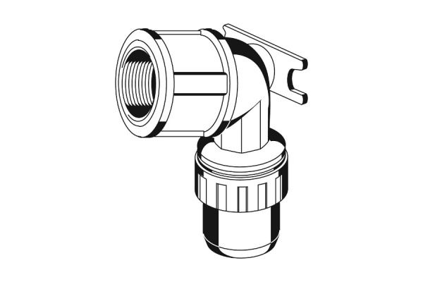 Муфта угловая с креплением "ШиреФит" (16 мм; 1") для трубопровода Зубр 51468-16-1/2