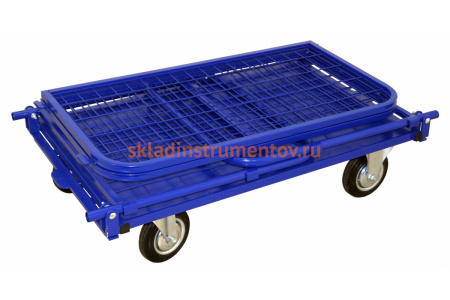 Тележка RUSKLAD платформенная с сетчатыми бортами и складными ручками ТСРС 5 (700x1200) d160мм Тележка RUSKLAD платформенная с сетчатыми бортами и складными ручками ТСРС 5 (700x1200) d160мм