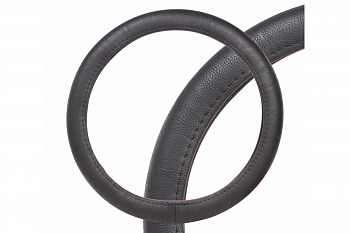 Оплетка на руль Airline гладкая кожа, черная, 37-39 см М AWC-RS-10M