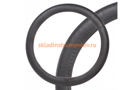 Оплетка на руль Airline гладкая кожа, черная, 37-39 см М AWC-RS-10M