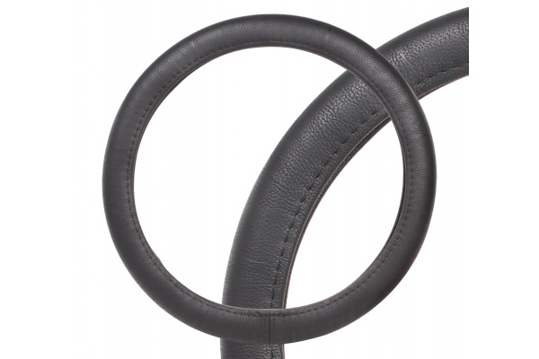 Оплетка на руль Airline гладкая кожа, черная, 37-39 см М AWC-RS-10M