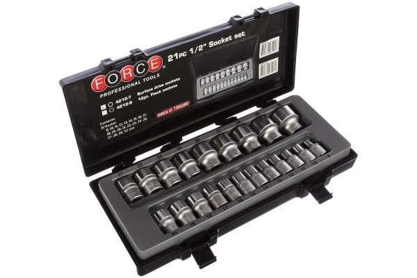 Набор головок с УПК 1/2" 21 шт. FORCE 4212-7