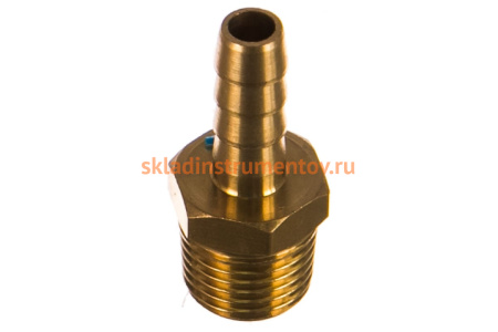 Штуцер пневматический (1/4"M - елочка 6 мм) ЭВРИКА ER-MH04/04