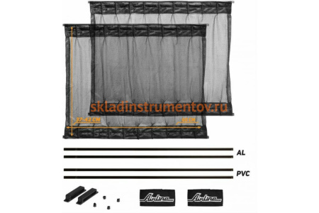 Солнцезащитные раздвижные шторки (60х37-42 см, черный цвет) Airline ASPS-S-08