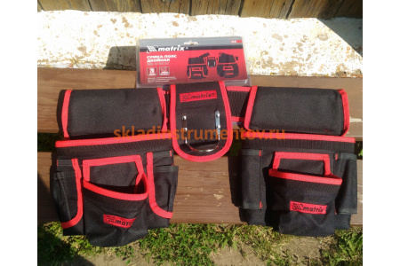 Сумка-пояс двойная (20 карманов; держатель для молотка) MATRIX 90240