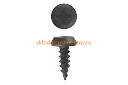 Саморезы оксидированные по листовому металлу 1200 шт. (3,5х11 мм; PH2; ТФ1) ЗУБР 4-300111-35-11