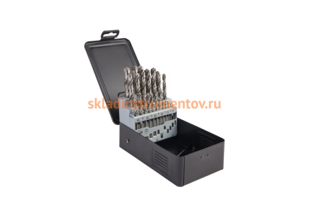 Набор сверл по металлу в металлическом кейсе (25 шт; 1-13 мм; шаг 0.5 мм; HSS-G) WIEDERKRAFT WDK-DG25