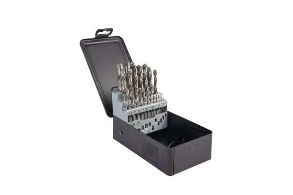 Набор сверл по металлу в металлическом кейсе (25 шт; 1-13 мм; шаг 0.5 мм; HSS-G) WIEDERKRAFT WDK-DG25