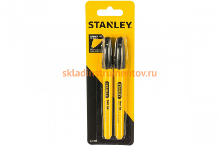 Набор маркеров с заостренным наконечником, черный 2 шт Stanley 0-47-316