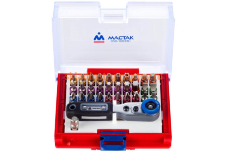 Набор вставок бит 1/4, TORX, HEX, PZ, PH, SLOT, 33 предмета МАСТАК 058-10033C