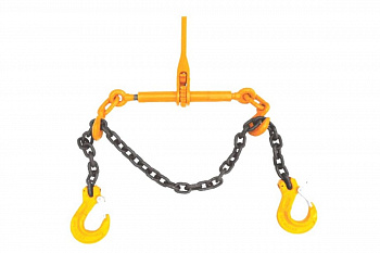 Крепежная цепь с двумя крюками и стяжным механизмом (12.5т, 5м, 8 класс) СТРОП-ПРО SP04533