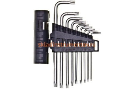 Набор имбусовых длинных ключей ЭКСПЕРТ TORX Т10 - Т50 ЗУБР 2745-4-1_z01