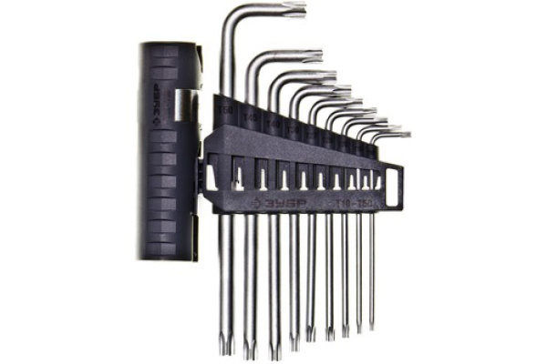 Набор имбусовых длинных ключей ЭКСПЕРТ TORX Т10 - Т50 ЗУБР 2745-4-1_z01