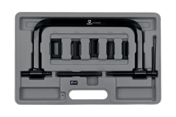 Универсальный рассухариватель клапанов - устройство для зажима пружин, 7шт в кейсе AIST 67232507 00-00007936