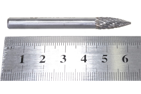 Борфреза твердосплавная гиперболическая с точечным торцом с двойной насечкой (6х16 мм; хвостовик 6 мм) ПНЕВМО-ТРЕЙД G0616-M06