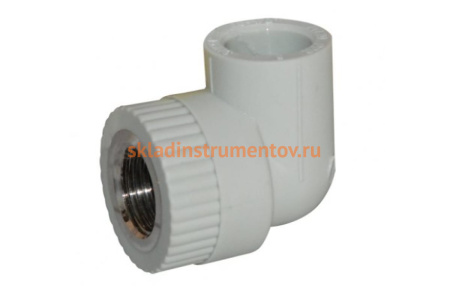 Комбинированный уголок Энкор PPRC ф 32ммх1 ВР белый 45376