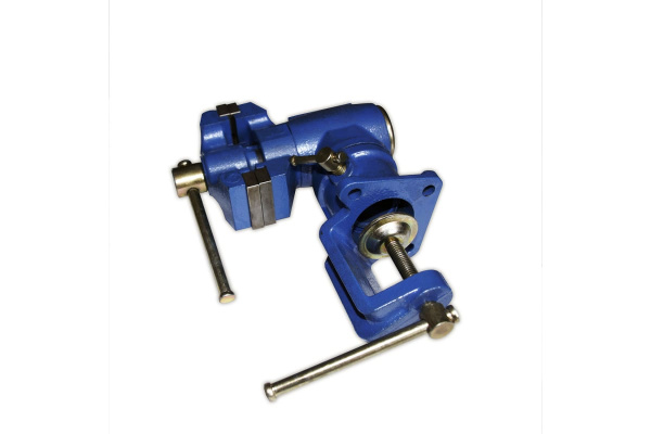 Слесарные тиски цилиндрические поворотные 63/38мм с наковальней Энкор 20008