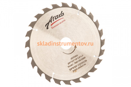 Диск пильный (205 мм; 24T; 30 мм) по дереву профи АТАКА 8078770