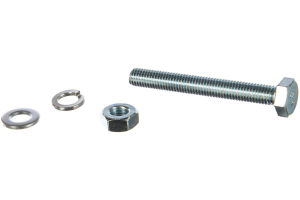 Болт с шестигранной головкой в комплекте с гайкой, шайбой, шайбой пружинной, ЗУБР, МАСТЕР, 303436-10-080