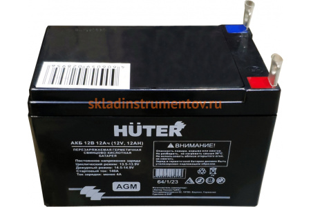 Батарея аккумуляторная (12 В; 12 А*ч) Huter 64/1/23