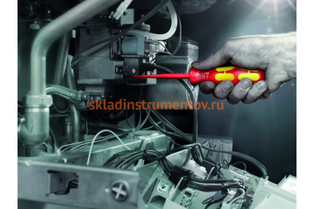 Набор диэлектрических отверток Wera, VDE, индикатор напряжения, подставка, 7 предметов, WE-006480