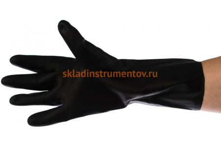 Латексные двухслойные сантехнические перчатки Зубр, КЩС, размер XXL 11269-XXL_z01