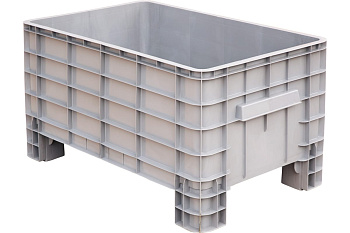 Сплошной контейнер ТАРА 1000x640x530 мм, серый 10798