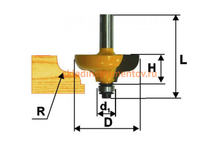 Фреза кромочная калевочная (31.8х13 мм; R 4.8 мм; хвостовик 8 мм) по дереву Энкор 9256