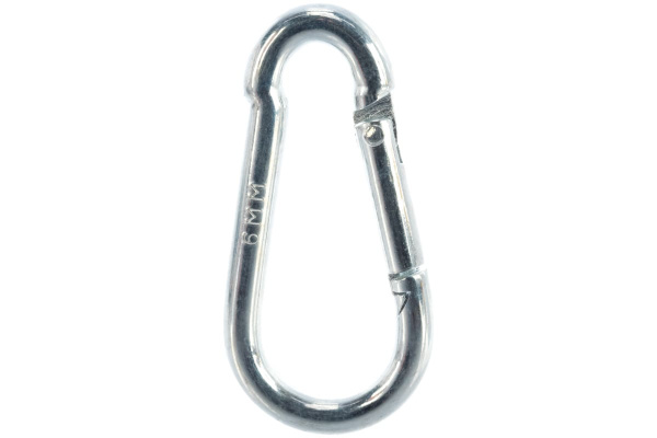 Карабин ЗУБР DIN 5299С, 6мм, 1 шт, оцинкованный, 304546-06