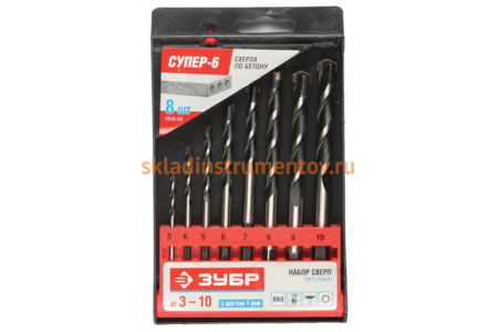 Набор сверл "СУПЕР-6" (8 шт.) по бетону ЗУБР 2916-H8_z01