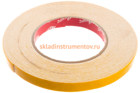 Монтажная клейкая лента на вспененной основе КУРС белая, 12мм х 10м 11782