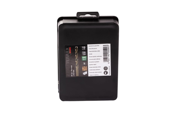 Набор сверл по металлу (19 шт; 1-10 мм; HSSE-Co5) Terrax by RUKO A215214