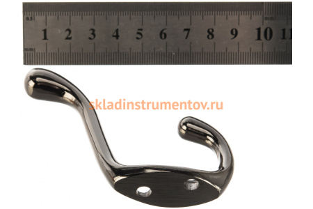 Мебельный крючок JET 586 двухрожковый, алюминий, черный никель CQ586A.002NP99