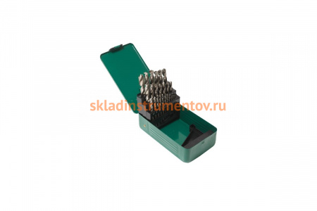 Набор сверл по металлу HSS 4241 в металлическом футляре (25 шт; 1-13 мм; шаг 0.5 мм) ROCKFORCE RF-924U25