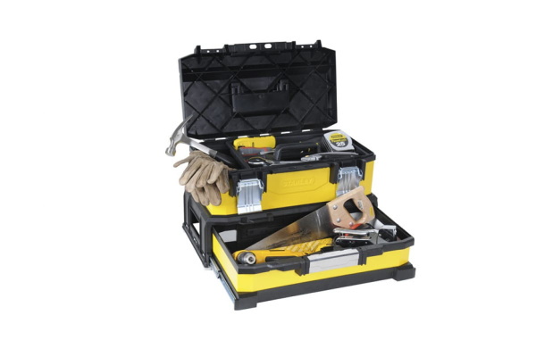 Металлопластиковый ящик для инструмента Stanley желтый 1-95-829