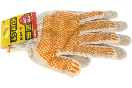 Перчатки "MASTER" трикотажные с защитой от скольжения (S-M) STAYER 11404-S