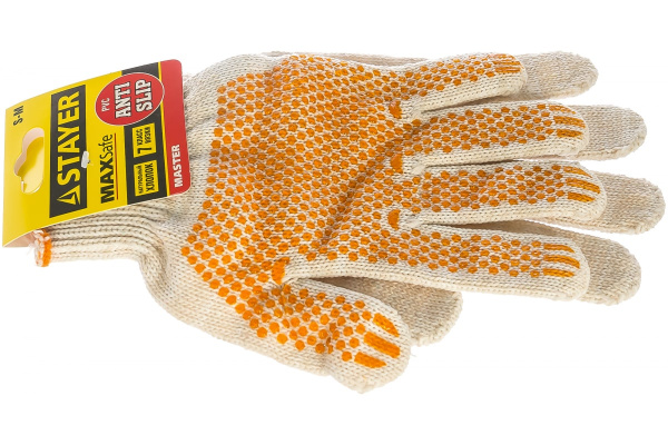 Перчатки "MASTER" трикотажные с защитой от скольжения (S-M) STAYER 11404-S