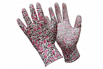 Садовые перчатки СПЕЦ Garden Flowers с покрытием из полиуретана 8 р-р. GF-PP158