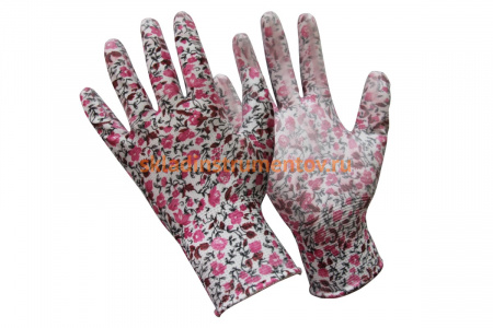Садовые перчатки СПЕЦ Garden Flowers с покрытием из полиуретана 8 р-р. GF-PP158