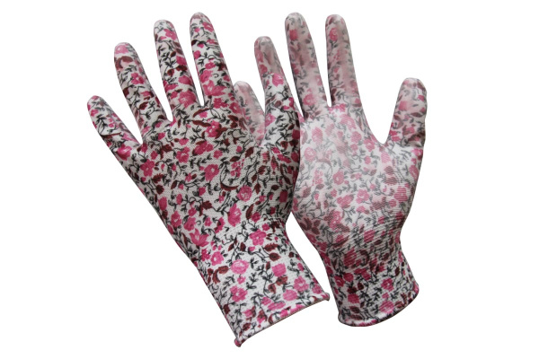 Садовые перчатки СПЕЦ Garden Flowers с покрытием из полиуретана 8 р-р. GF-PP158