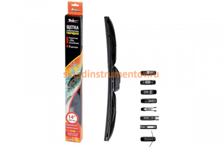 Гибридная щетка стеклоочистителя 360 мм (14дюймов) 8 адаптеров Airline AWB-H-360