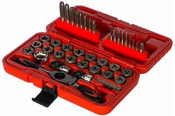 Набор метчиков и плашек МАСТАК SK-5 1/8"-1/2" кейс, 40 предметов 351-10040C