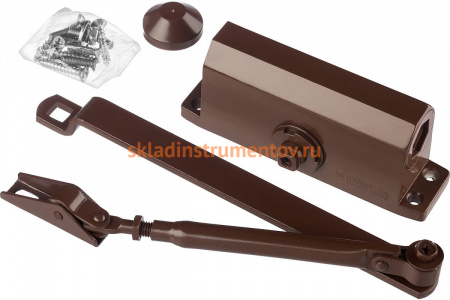 Дверной доводчик для дверей массой до 80 кг STAYER цвет коричневый 37917-80