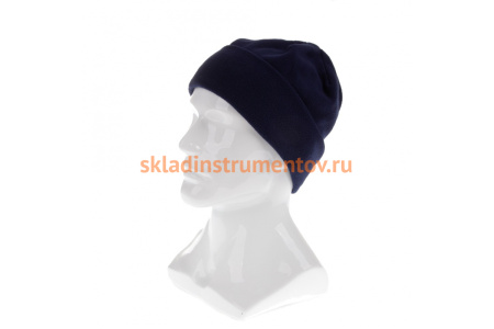 Шапка с отворотом из флиса для взрослых СИБРТЕХ размер 58-59, синяя 68833