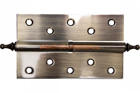 Дверная разъемная петля Зубр Эксперт 1 подшипник цвет старая латунь AB правая с крепежом 125x75x2.5 мм 2 шт. 37605-125-5R