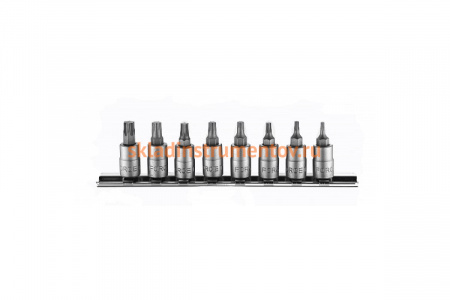Набор головок-бит TORX с отверстием 1/4", T8H-T40H, 8 шт. FORCE 20812T